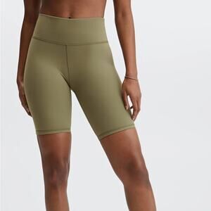 Fabletics Define Powerhold High Waisted 9” Bike Shorts Olive Green Size XS